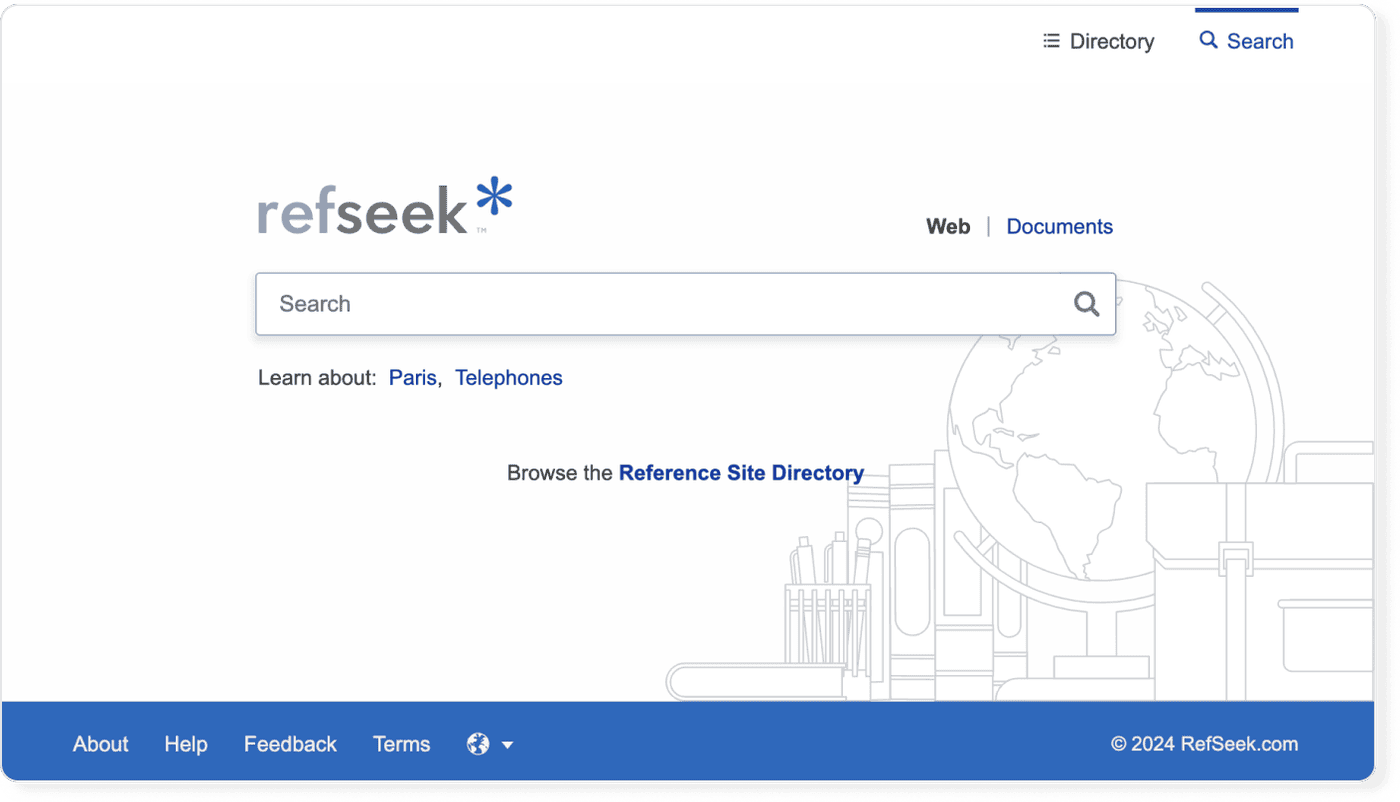 Search interface of RefSeek
